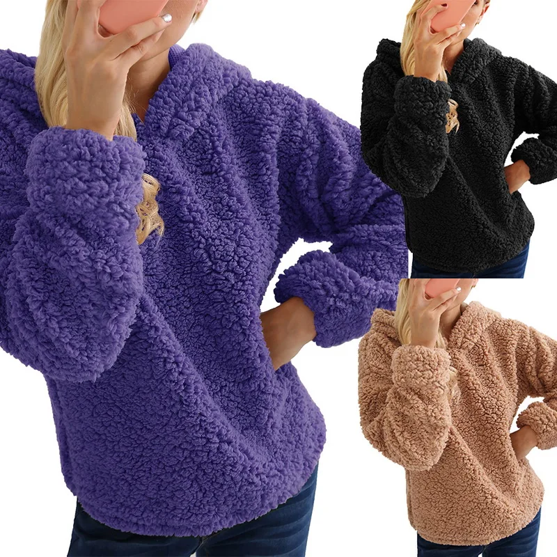 Женская толстовка с длинным рукавом LASPERAL Повседневная теплая капюшоном