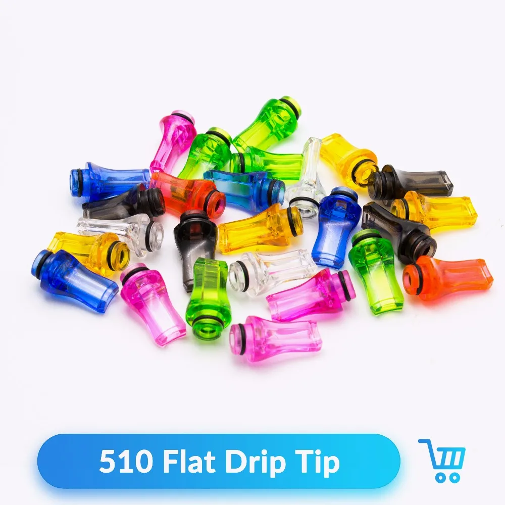 Quartz Banger 100 шт. 510 пластиковый плоский дрип тип для V8 Baby RDTA распылитель электронной