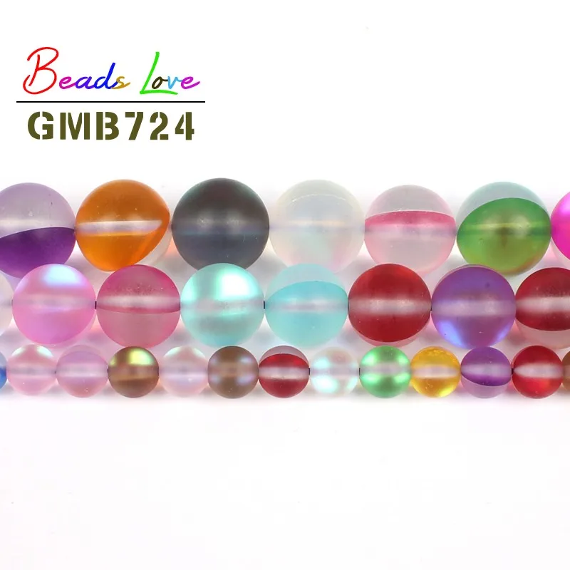 Оптовая продажа модные матовые разноцветные бусины с блестящими стразами для