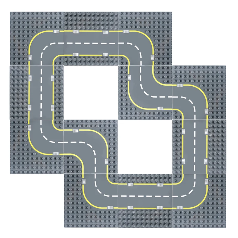 Большие плиты базы городских дорог и улиц для строительных блоков DIY, аксессуары для игрушек, подарок для детей.