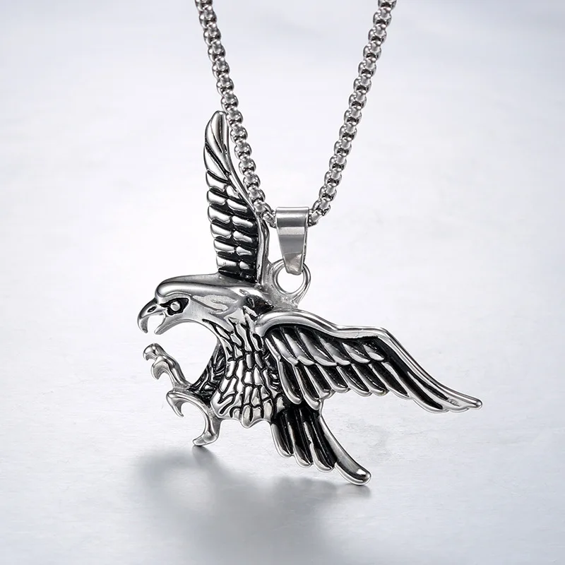 Цзин Цзян ожерелье из нержавеющей стали цвета животных Орел моды ретро колье с