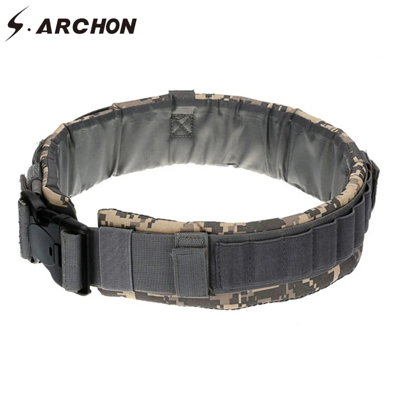 S.ARCHON Камуфляжный страйкбол солдат тактический боевой ремень для мужчин Пейнтбол