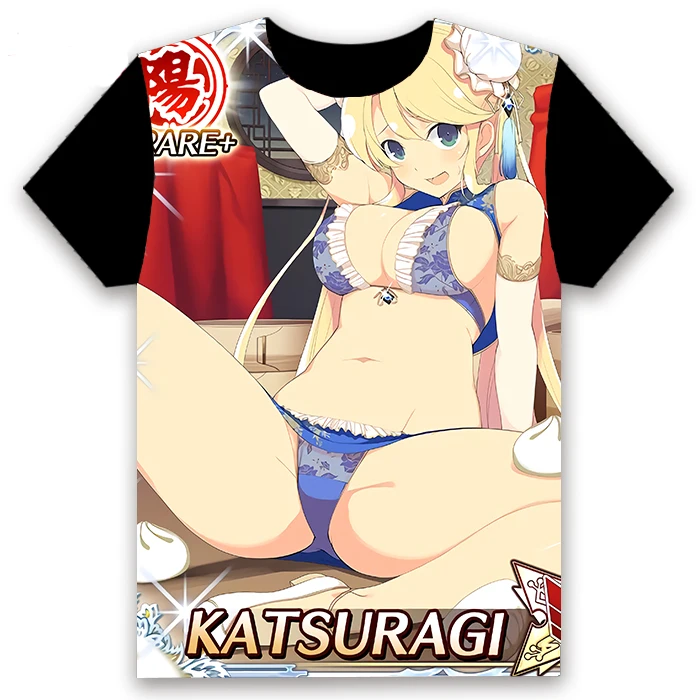 Модная футболка с аниме Senran Kagura Shinovi VS Kayano Ai косплей коротким рукавом унисекс