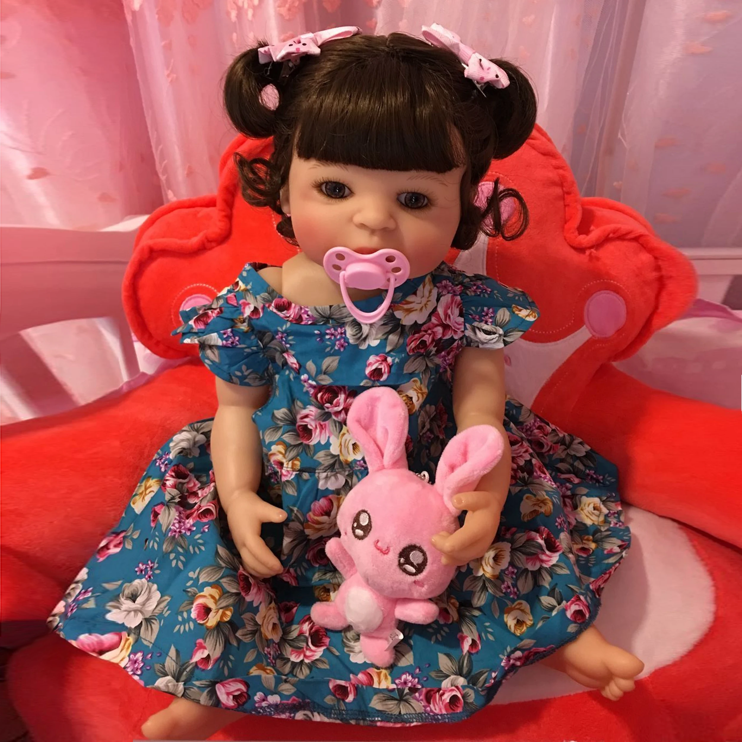 KEIUMI 22 дюймов Мода Reborn Alive девушка кукла полное тело силиконовая Реалистичная Детская кукла «Принцесса» для детей рождественские подарки DIY стиль волос