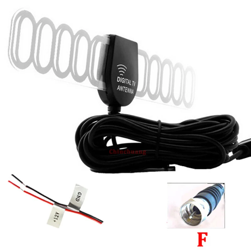 SMA / F DC 3.5 Connector Car DVB-T T2 ISDB-T Digital TV Active Antenna Auto Aerial with Amplifier Booster for Box Radio | Автомобили и