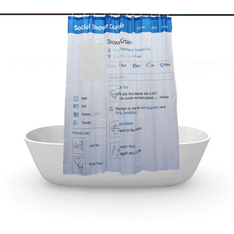 Ванная комната полиэстер водонепроницаемая Ванна занавеска ткань социальной
