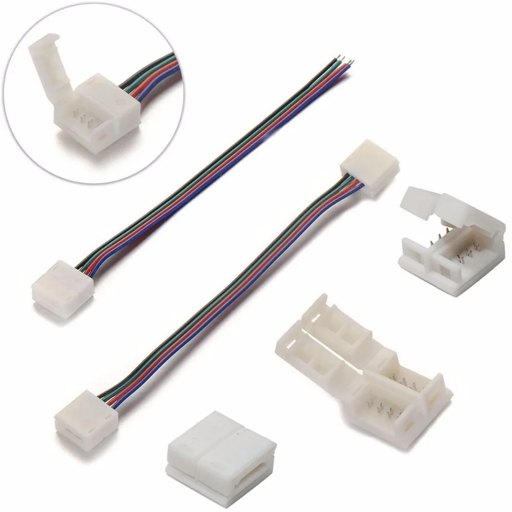 RGB 5050 гибкая светодиодная лента 4pin 10 мм водонепроницаемый угловой соединительный