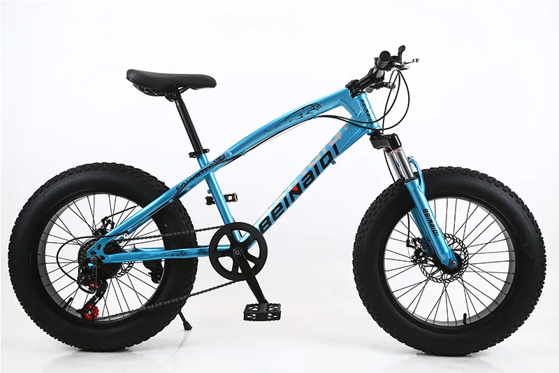 KUBEEN складной велосипед для снега MTB 2" 7 21 24 27 скорость двойной диск горный Fat велосипедная Подвеска стальная рама 4" Шины алюминиевые колеса - Цвет: blue