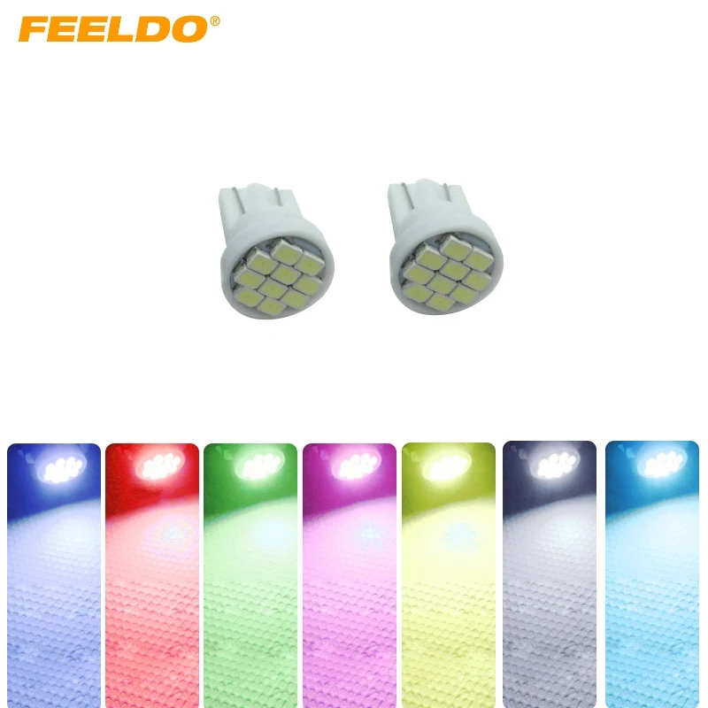 FEELDO 4 шт. автомобильные DC12V T10 194/168 10 SMD 1206 Чип клиновидные светодиодный ные