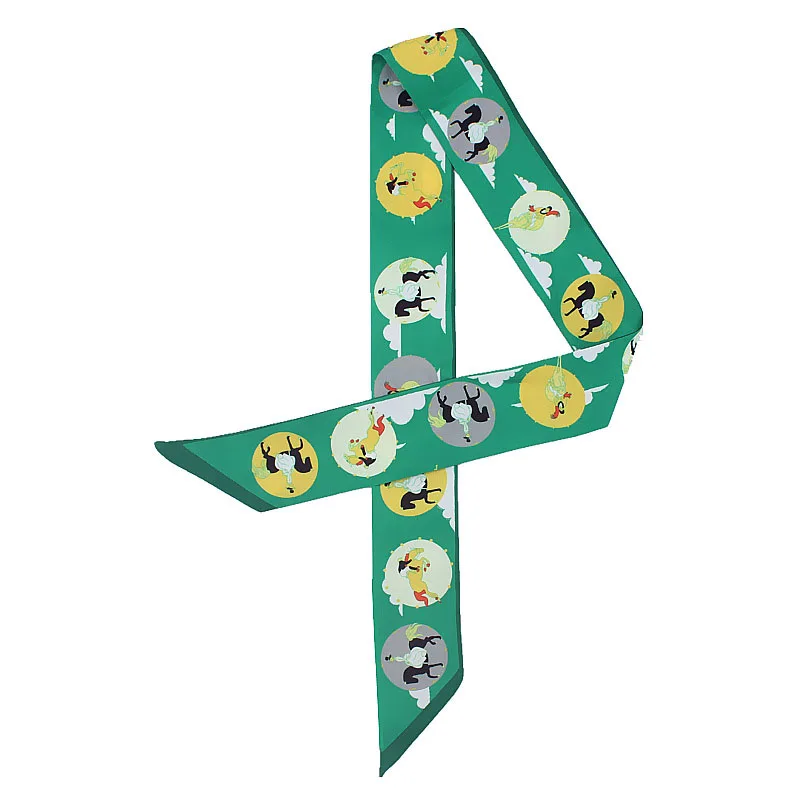 Новинка 2019 женский шелковый шарф с принтом лошади ручная сумка ленты Женская