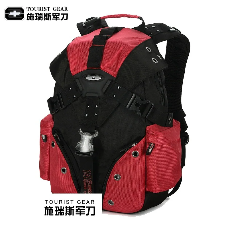 red Мужской рюкзак mochila, швейцарский рюкзак для путешествий rugzak, туристическая Экипировка, 15,6 дюймов, для ноутбука, бизнес рюкзак, водонепроницаемый, для мужчин, sac a dos homme - Цвет: red