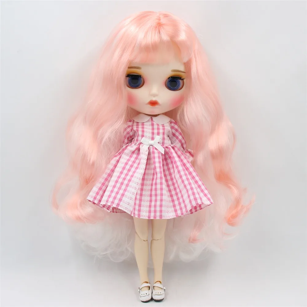 Ледяная кукла DBS Blyth 1/6 bjd белая кожа для суставов тела розовые белые волосы