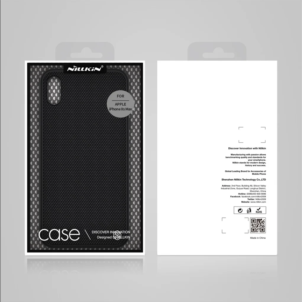 Black Чехол Nillkin для iphone XS Max/XR Текстурированный чехол из нейлонового волокна задняя крышка для iphone XS/XS MAX прочный нескользящий тонкий и светильник - Цвет: Black