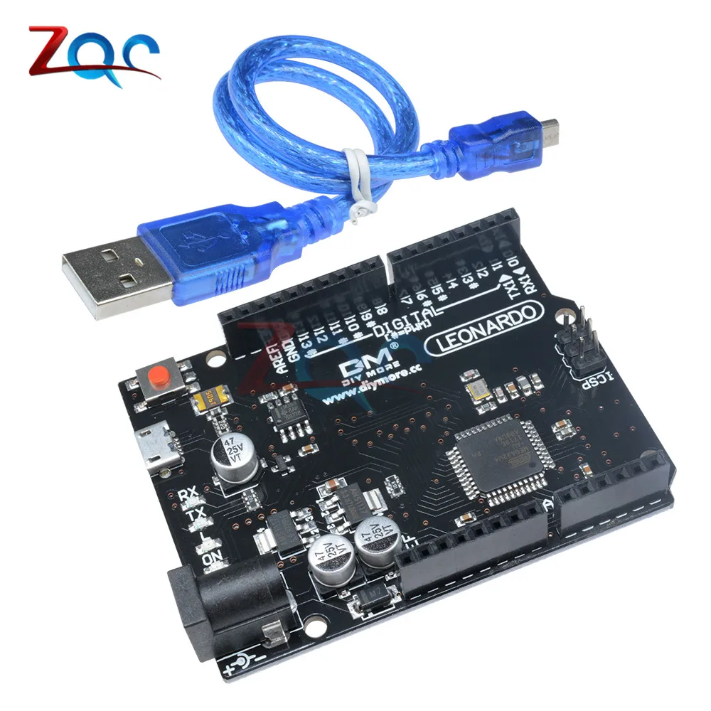ATMEGA32U4 ATMEGA32U4-AU Leonardo R3 модуль для Arduino макетная плата Pro Micro USB 3,3 V 5V 16MHZ PWM канал IO порт кабель