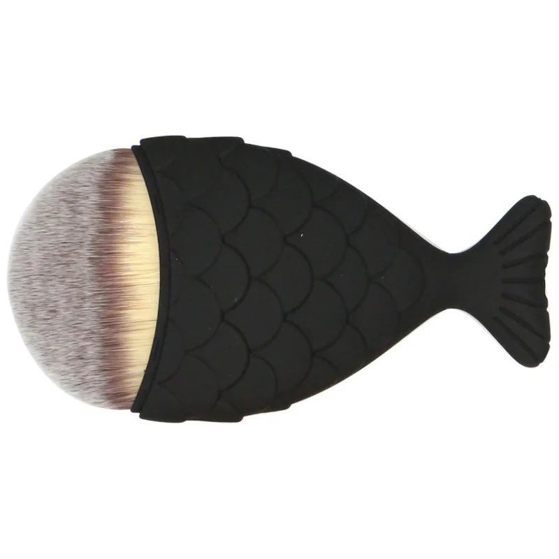 1 шт. большой круглый Top Фонд Русалка щетку мягкие волокна пудра Blush Brush портативный рыбий хвост Фонд Make up brush
