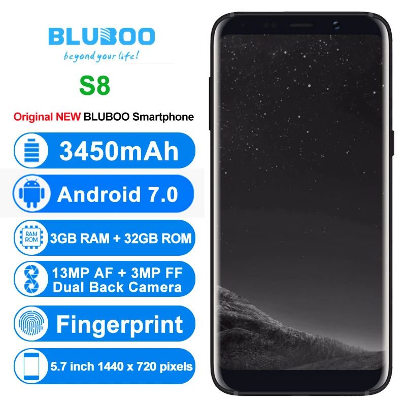 Оригинальный BLUBOO S8 4G мобильный телефоны android 7 0 3 ГБ Оперативная память 32