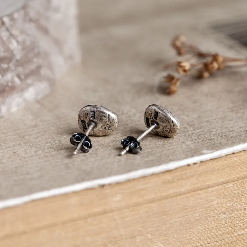 Zavorohin Hot Simple Real 925 Sterling Silver Espresso Coffee Beans Stud Earrings For Women Men Earring Birthday Gift Ideas