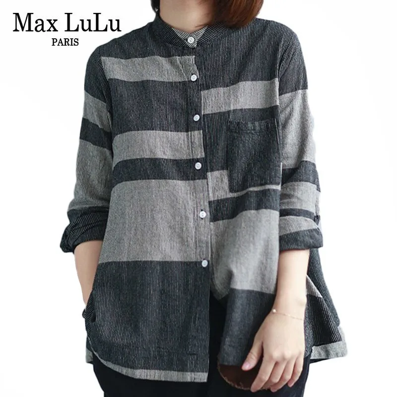 Max LuLu/осенние модные женские дизайнерские топы и блузки в стиле панк Корейском