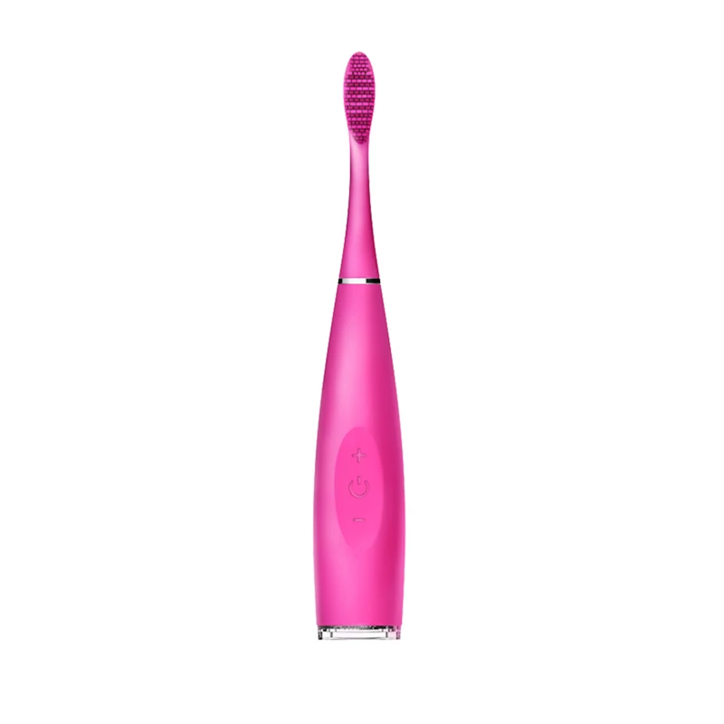 red toothbrush Звуковая электрическая зубная щетка силиконовый гель Сделано 5 видов вибрации глубоко для чискти, зубная гигиена Водонепроницаемый usb зарядка зубная щетка - Цвет: red toothbrush