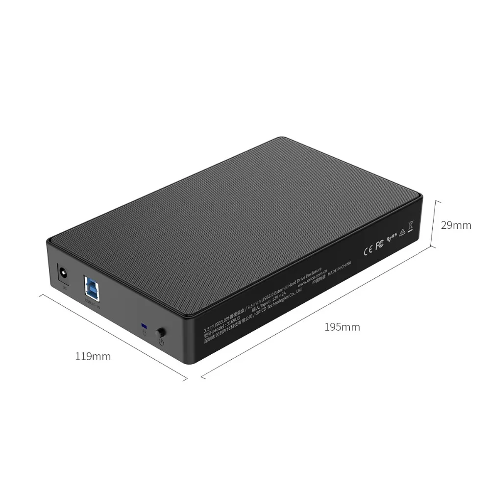 Чехол ORICO 3," SATA для USB 3,0 HDD, полностью сетчатый жесткий диск для жесткого диска, внешняя поддержка 12 ТБ Max для SSD диска HDD Box