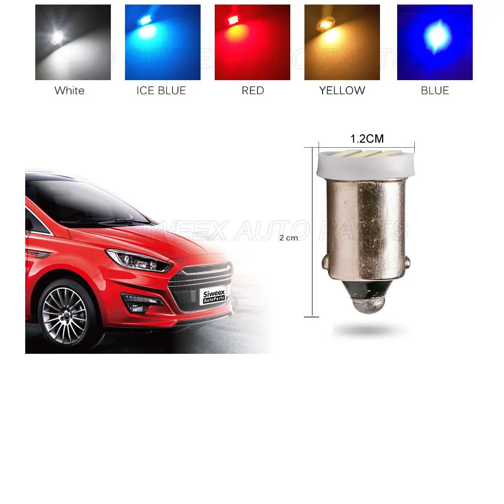 4x BA9S T4W 2 Вт 3 светодиодный 7020 SMD светодиодный белый светильник 6500K Авто резервного копирования резервные лампы AC/DC 12V
