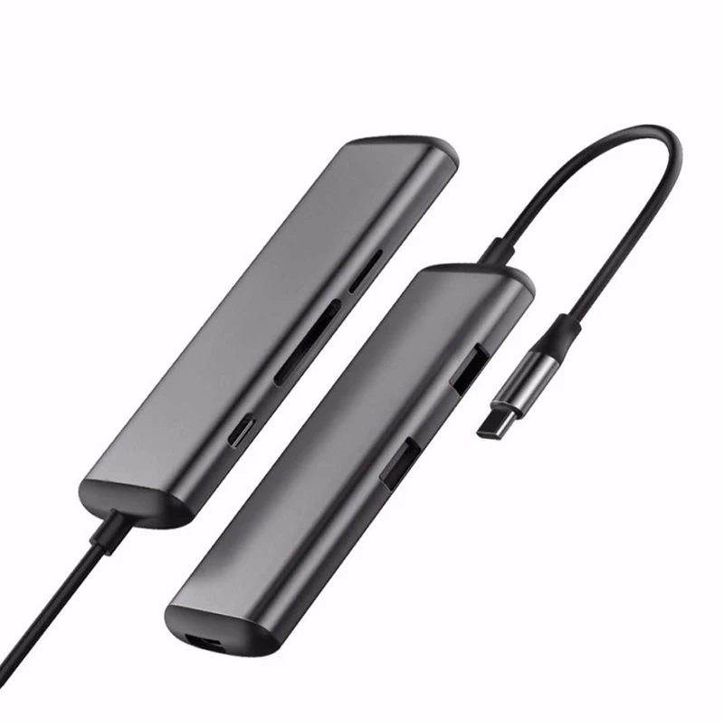 USB Type-C адаптер для зарядки Xiaomi новейший 6 в 1 Type C TF /SD /PD /2 USD 3 0/HDMI конвертер зарядное