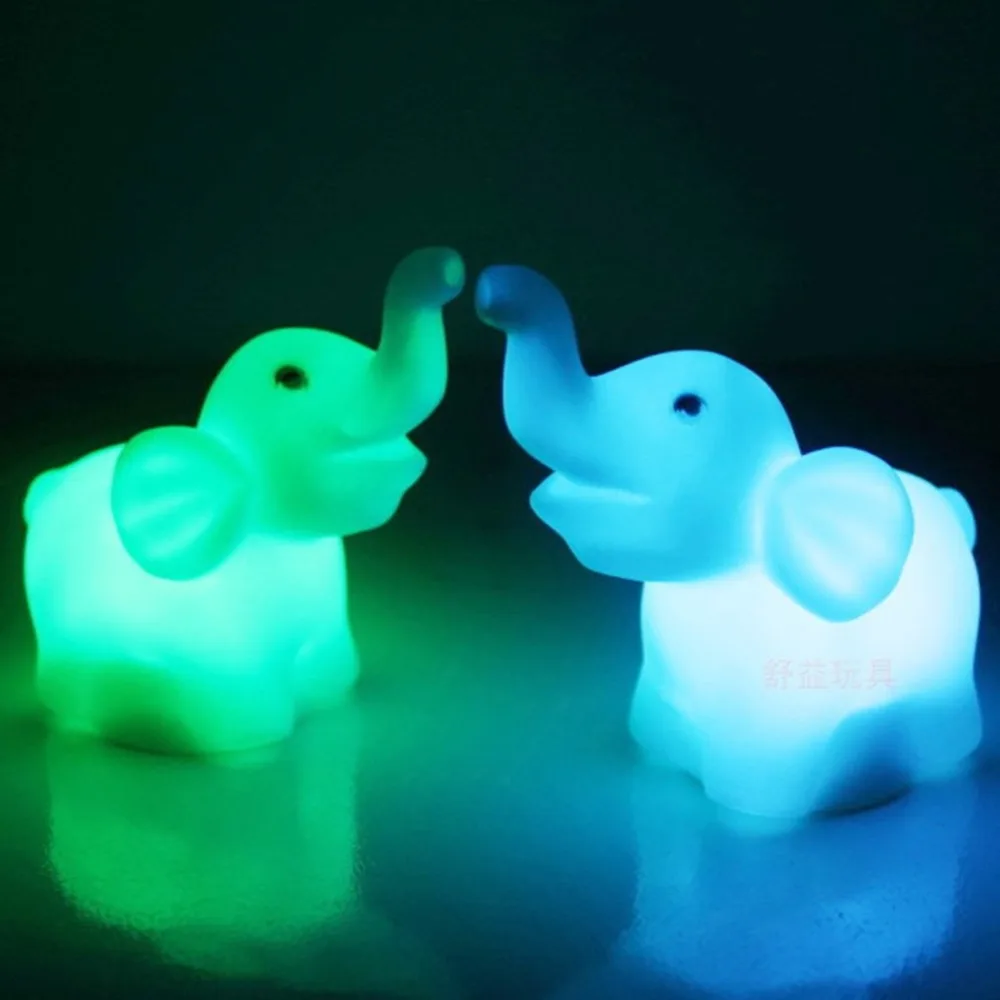 Lovely Cute Elephant Night Light Color Changing Animal LED Atmosphere Lamp Party Wedding Decoration for Kids Child Gift | Лампы и