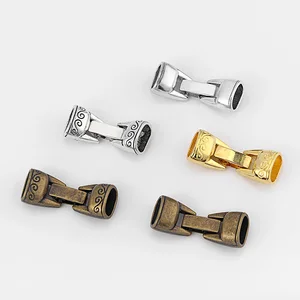 Застежка тибетская Серебрянаябронзоваязолотая для браслета и браслета 10x6 мм лакричный кожаный шнур, 3 комплекта