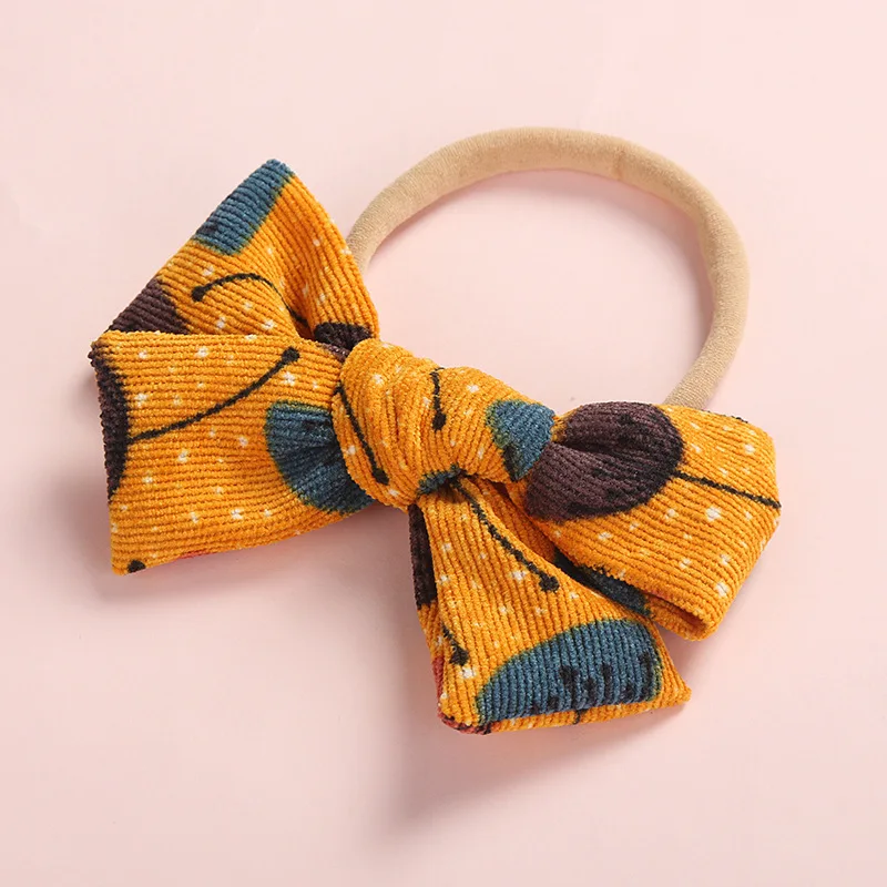 Новинка Arrvied 2020 зимние вельветовые хлопковые банты для маленьких девочек ободки