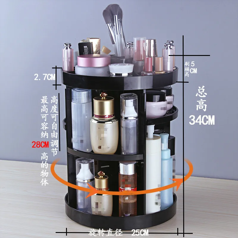 Transparent Rotating Plastic Home Drawer Desk Desktop Storage Box/ Organiser Acrylic Makeup/ Purple lipstick storage Cosmetic |