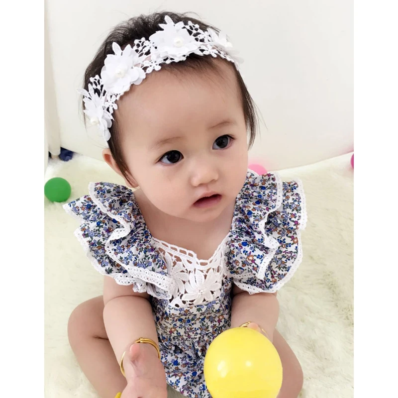 2018 модные милые детские комбинезоны с цветочным принтом для девочек летний