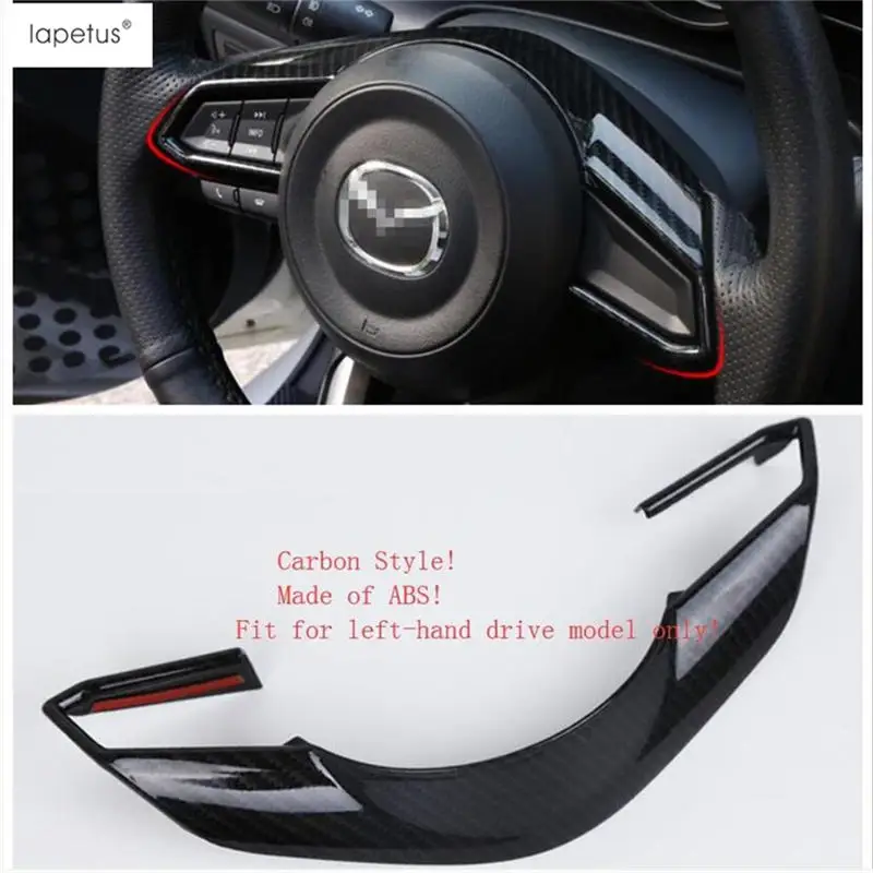 Model A Аксессуары Lapetus подходят для Mazda CX-9 CX9 ABS рамка рулевого колеса формовочная крышка отделка матовая углеродное волокно вид - Название цвета: Model A