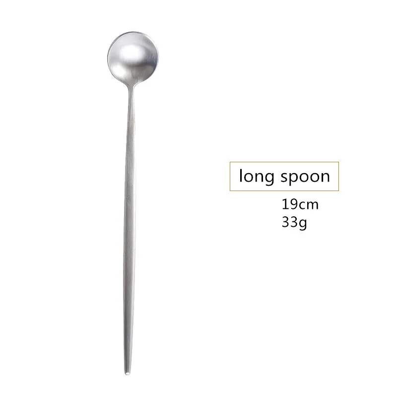 ice spoon Набор столовых приборов Десертные Вилки Ножи Ложки палочки для еды нержавеющая сталь столовое серебро стейк посуда матовые серебряные столовые приборы посуда - Цвет: ice spoon