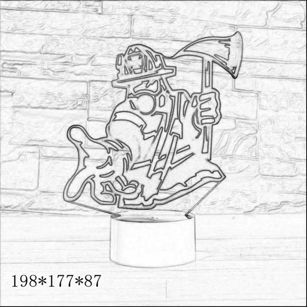 Take The Axe Fireman 3d Light Colorful Led Visual Gift Atmosphere | Лампы и освещение