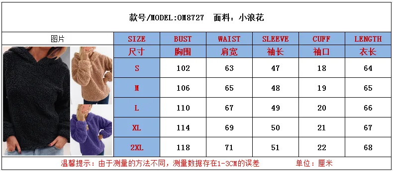 

Warm Fleece Plush Hoodie Sweatshirt Women Hooded Long Sleeve Solid Casual Pullover Top Autumn Winter Sweatshirts Femme