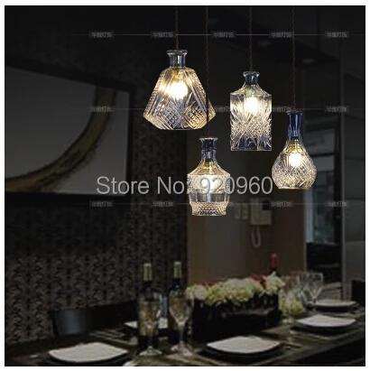 Современный минималистский бар богато резные стеклянная бутылка кулон свет