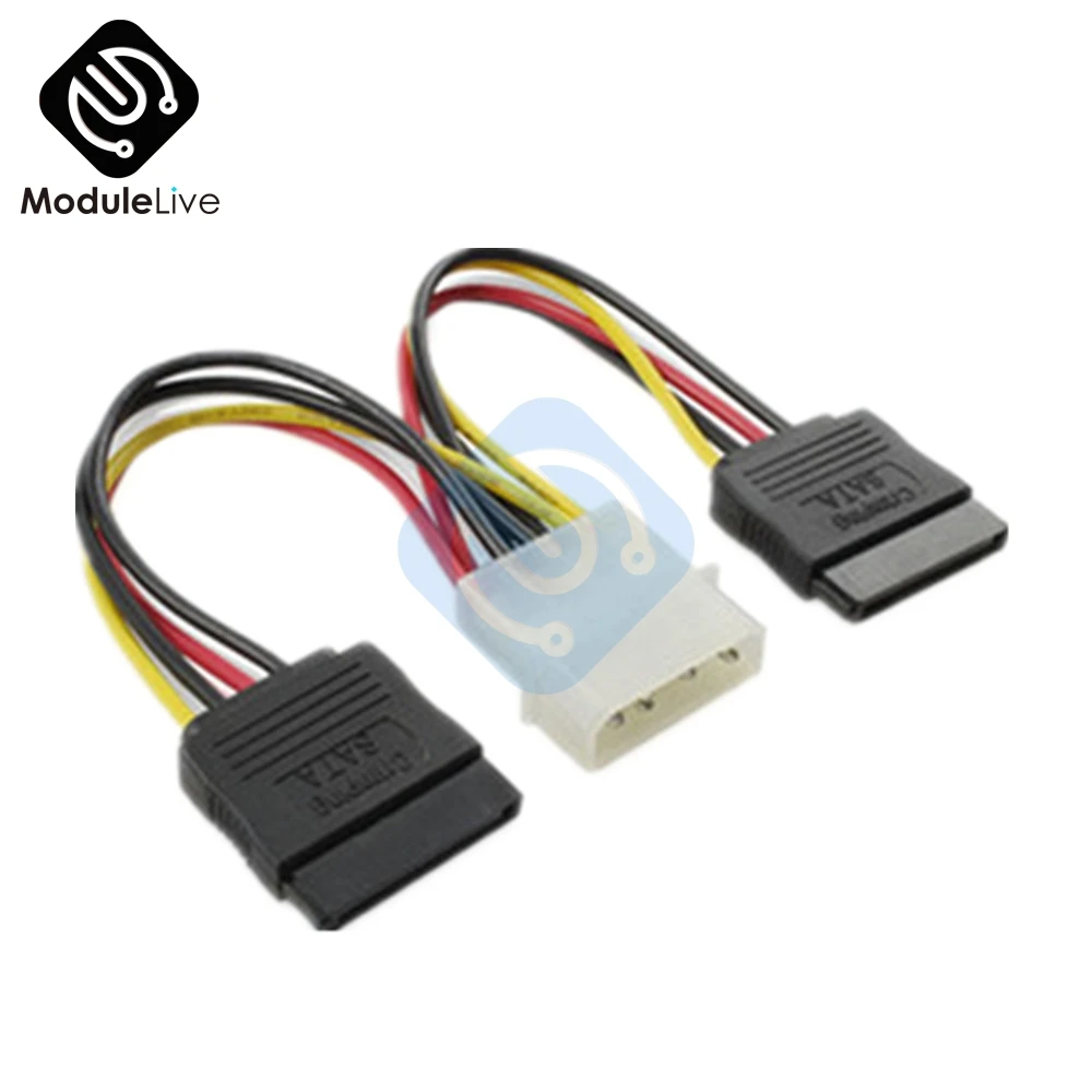 4 контактный IDE Molex к 2 Последовательный ATA SATA Y сплиттер двойной жесткий диск