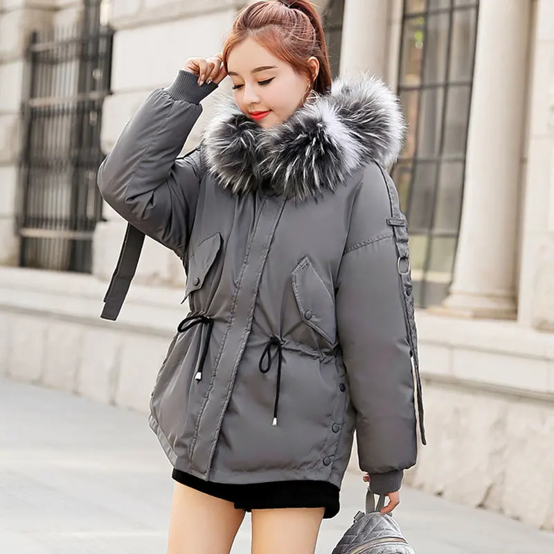 Плюс Размеры парки 2018 новая зимняя куртка Для женщин Зимнее пальто с капюшоном
