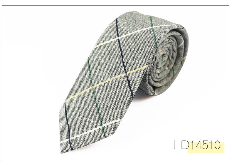 LD14510 New Fashion Mens Ties Cotton Necktie for Men Causal Stripe Tie For Man Bussines Corbatas Bridegroom Party Slim Neckties - Цвет: LD14510