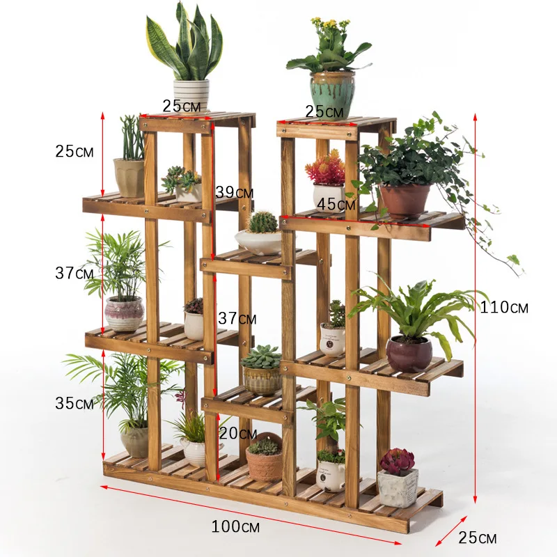 

A1 Creative Plant Stand Flowers Holder Display Rack Multi-Tier Wooden Organizer For Indoor/Outdoor Stable &Durable Shelf Shelves