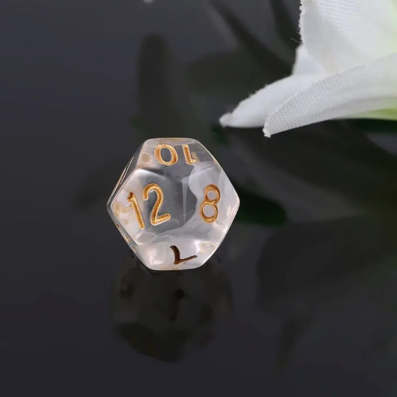 7 шт./компл. прозрачные двусторонние игральные кости D4 D6 D8 D10 D12 D20 и Dragon D &amp ролевые