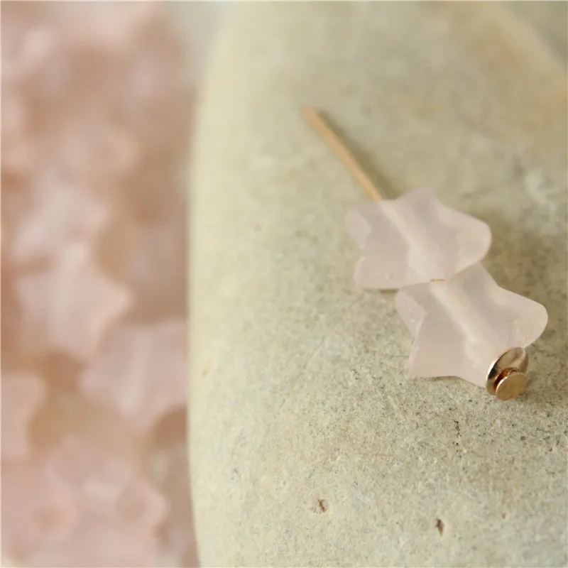40 шт. матовый розовый Star Акриловые Бусины ювелирных изделий DIY бусины 11 мм