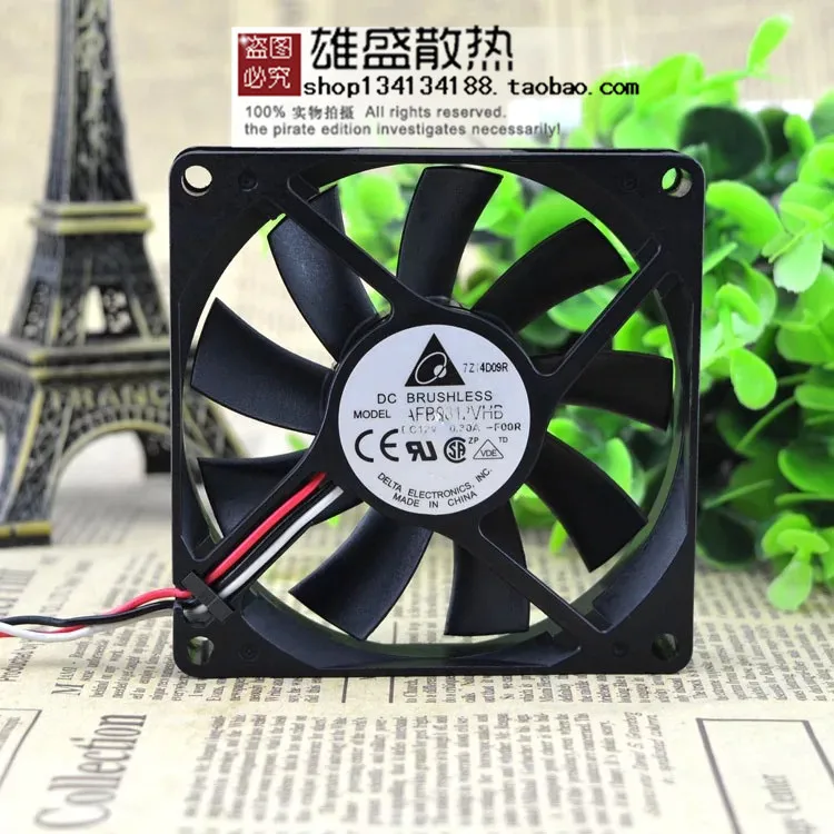 Бесплатная доставка оригинальный Delta 8015 0.30A 8 см 12 В AFB0812VHB 80*80*15 мм CPU двойной