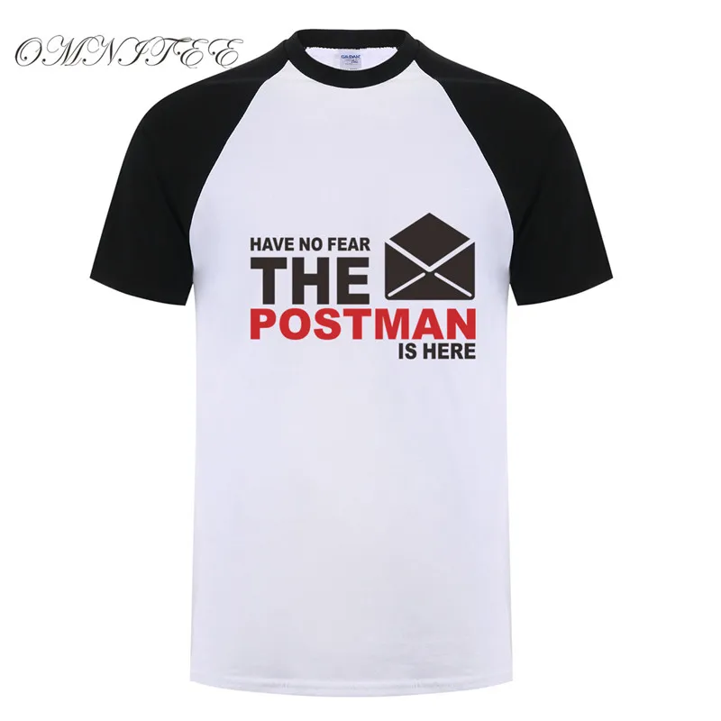 Мужская хлопковая футболка с коротким рукавом Have no Fear The Postman is here OT 644|men summer|fashion