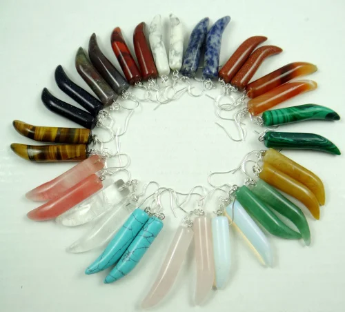 Серьги-подвески тигровый глаз с опалом | Украшения и аксессуары