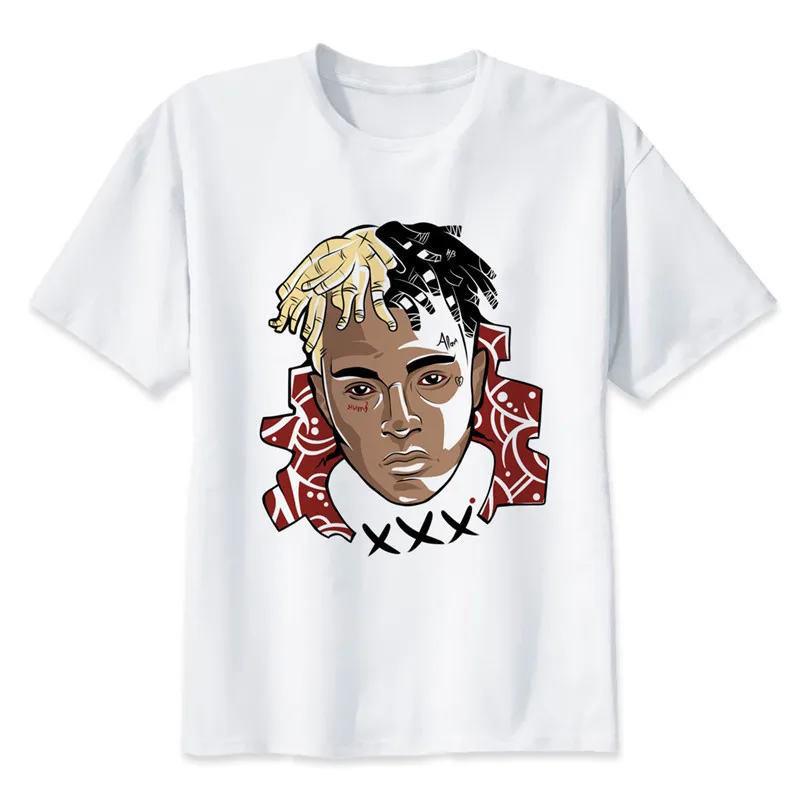 CA050k Новинка, модная мужская футболка Xxxtentacion, летняя модная футболка, Повседневная белая футболка с забавным мультяшным принтом, хип-хоп топы, футболки - Цвет: CA050k