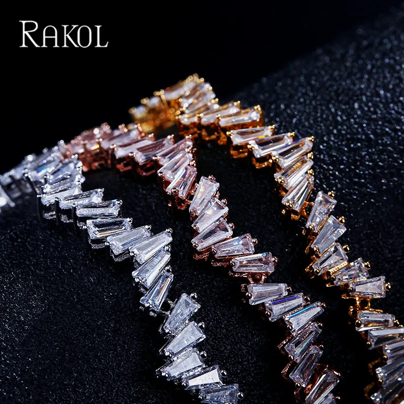 RAKOL, модные женские Стразы, кубический цирконий, Теннисный Браслет, свадебные регулируемые браслеты, ювелирные изделия, хороший браслет, рождественский подарок