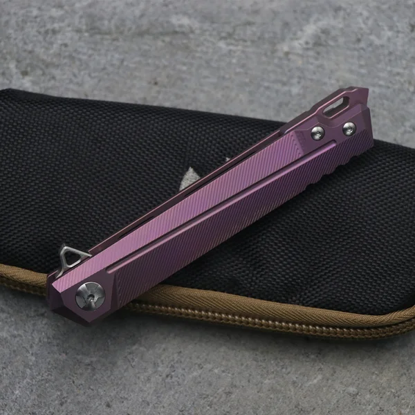 purple Assassin-JK5311 складной шарикоподшипник S35VN лезвие TC4 ручка из титанового сплава многофункциональный инструмент для охоты и повседневного использования - Цвет: purple