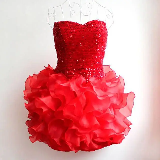 Женское облегающее коктейльное платье красное/белое блестящее танцевальное