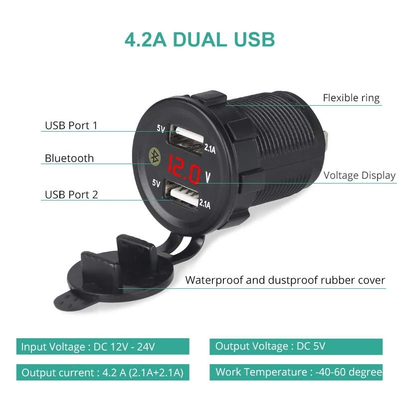 Автомобильный gps трекер локатор+ 4.2A автомобильный двойной USB зарядное устройство розетка с вольтметром авто в режиме реального времени отслеживающее устройство мобильное приложение детектор